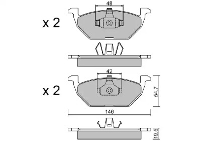 Комплект тормозных колодок (AISIN: BPVW-1008)